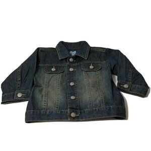The Childrens Place Denim Button Up Denim Jean Jacket Girls Size 12-18 Mo Blue